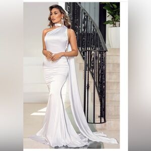 Abby’s by Abby’s satin white dress, NWT, size: M